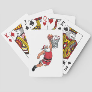 Santa Playing Basketball Christmas Sport Lovers  Playing Cards