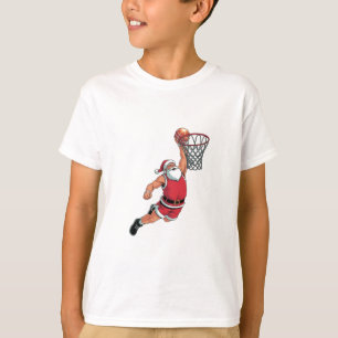 Santa Playing Basketball Christmas Sport Lovers T-Shirt