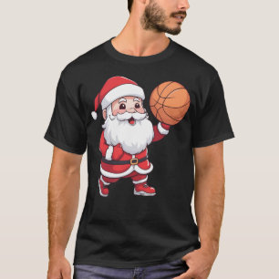 Santa Playing Basketball Christmas T-Shirt