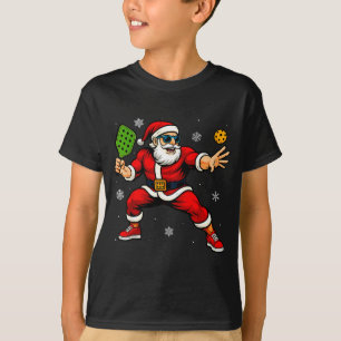 Santa Playing Ckleball Xmas Funny Christmas Ckleba T-Shirt