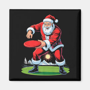 Santa Playing Disc Golf Funny Holiday Christmas Xm Magnet
