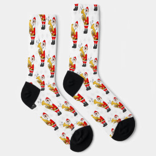 Santa Playing Euphonium Christmas Brass Musician Socks