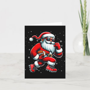 Santa Playing Football Men Boys Christmas Football Card