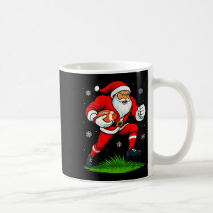 Santa Playing Football Xmas Funny Christmas Footba Coffee Mug