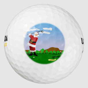 Santa Playing Golf Balls