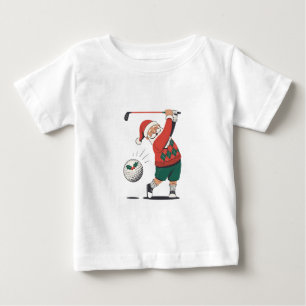 Santa Playing Golf Christmas Player Golfer  Baby T-Shirt