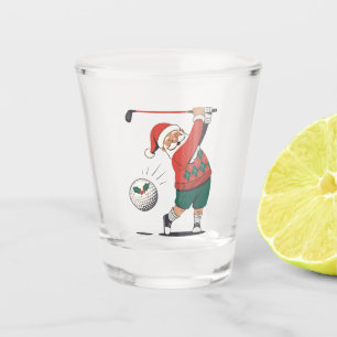 Santa Playing Golf Christmas Player Golfer Shot Glass