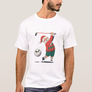 Santa Playing Golf Christmas Player Golfer T-Shirt
