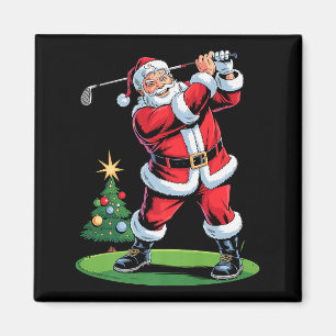 Santa Playing Golf Funny Holiday Christmas Xmas Pa Magnet