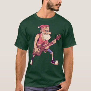 Santa playing guitar jeans  T-Shirt