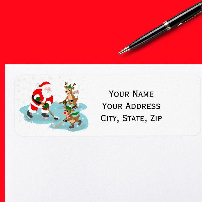 Santa Playing Hockey with Reindeer Christmas (Creator Uploaded)