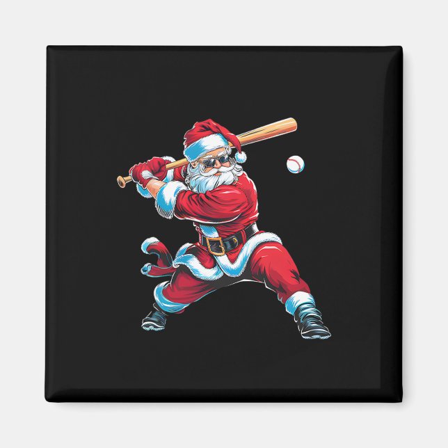 Santa Playing Sell Men Boys Christmas Sell Player  Magnet (Front)