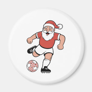 Santa Playing Soccer Christmas Player Sport  Magnet