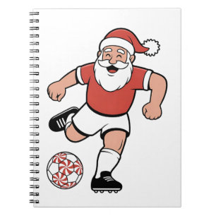 Santa Playing Soccer Christmas Player Sport  Notebook