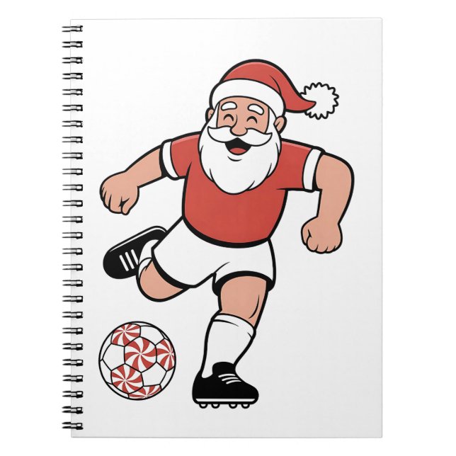 Santa Playing Soccer Christmas Player Sport  Notebook (Front)