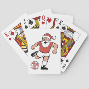 Santa Playing Soccer Christmas Player Sport Playing Cards