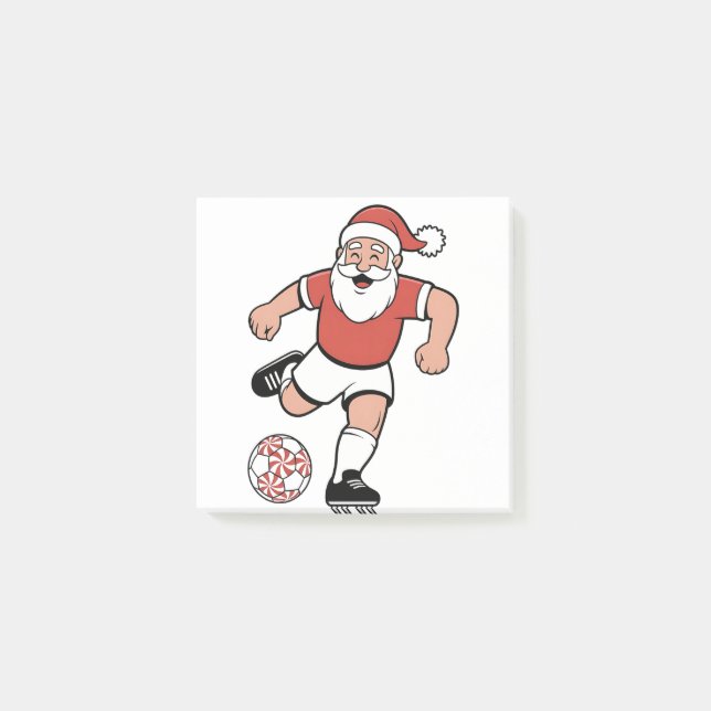 Santa Playing Soccer Christmas Player Sport  Post-it Notes (Front)