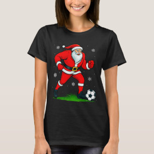Santa Playing Soccer Xmas Funny Christmas Soccer S T-Shirt