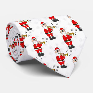 Santa Playing Trumpet Christmas Brass Musician Tie