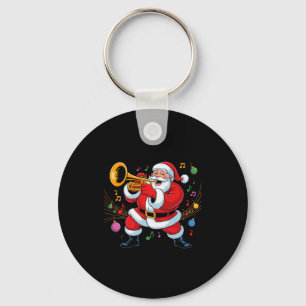 Santa Playing Trumpet Funny Holiday Chrismas Xmas Key Ring
