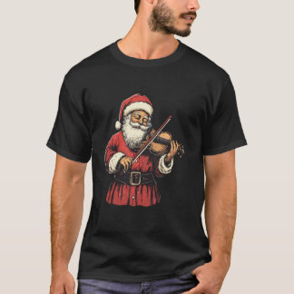 Santa Playing Violin Funny Violin Player Violinist T-Shirt