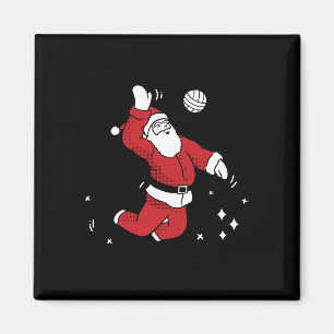 Santa Playing Volleyball Christmas Pajama Cool Spo Magnet