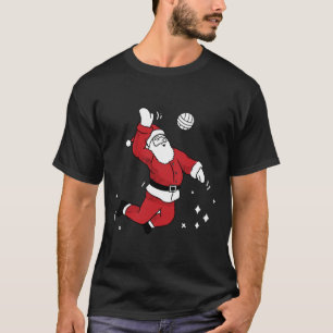 Santa Playing Volleyball Christmas Pajama Cool Spo T-Shirt