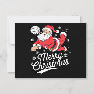 Santa Playing Volleyball Christmas Pajama Cool Spo Thank You Card
