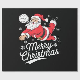 Santa Playing Volleyball Christmas Pajama Cool Spo Wrapping Paper