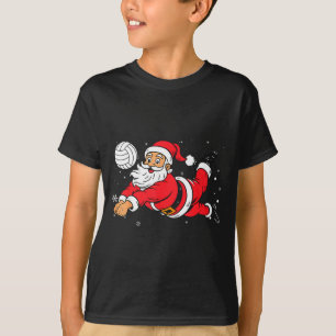 Santa Playing Volleyball Christmas Pajama Cool Srt T-Shirt