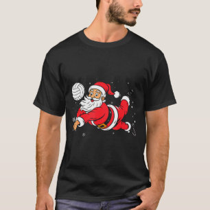 Santa Playing Volleyball Christmas Pajama Cool Srt T-Shirt