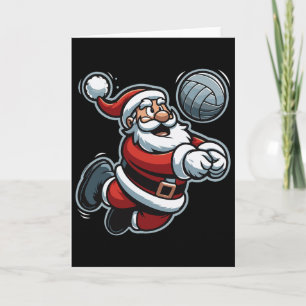 Santa Playing Volleyll Funny Volleyll Player Chris Card