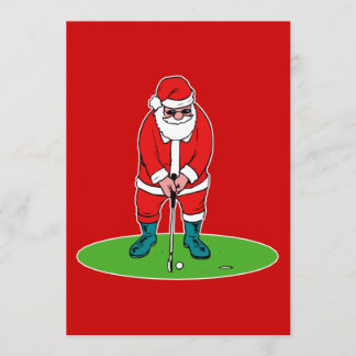 Santa plays golf invitation