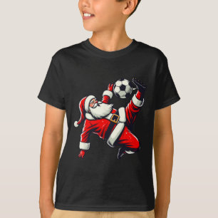 Santa Plays Soccer Bicycle Kick, Christmas Women M T-Shirt