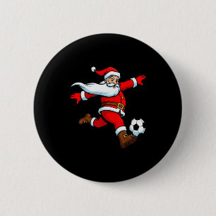 Santa Plays Soccer Christmas Sports Women Men Kids 6 Cm Round Badge