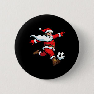 Santa Plays Soccer Christmas Sports Women Men Kids 6 Cm Round Badge