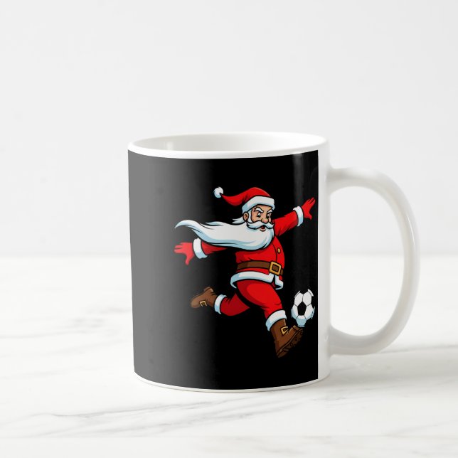 Santa Plays Soccer Christmas Srts Women Men Kids L Coffee Mug (Right)