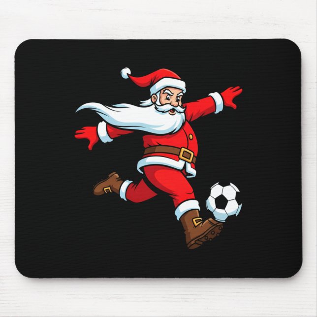 Santa Plays Soccer Christmas Srts Women Men Kids L Mouse Pad (Front)
