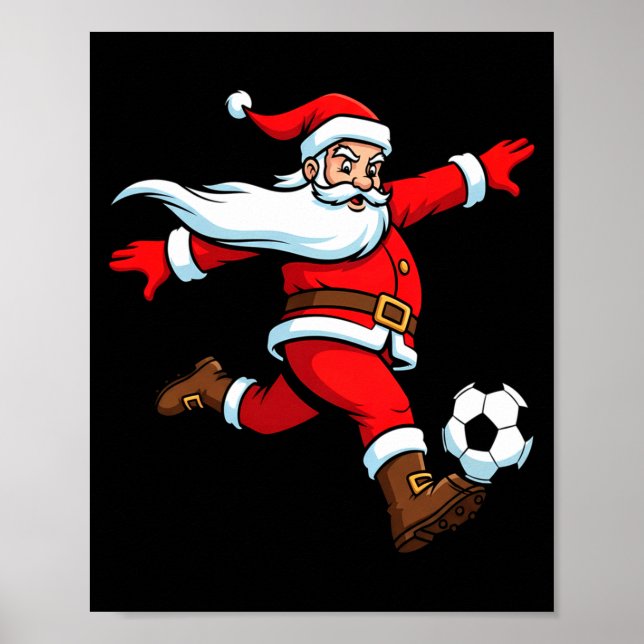 Santa Plays Soccer Christmas Srts Women Men Kids L Poster (Front)