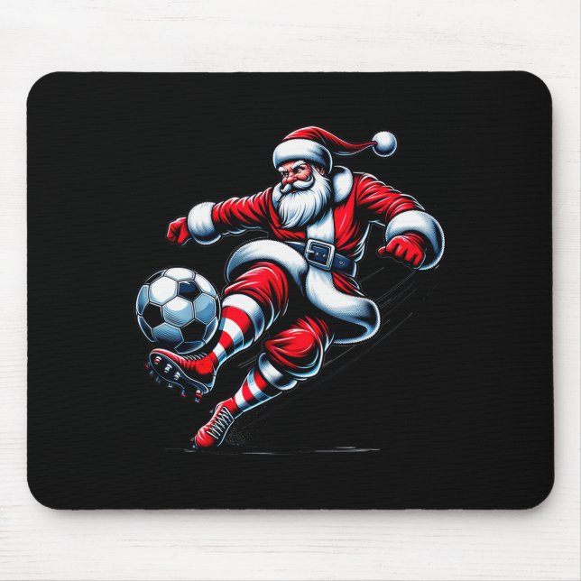 Santa Plays Soccer Christmas Srts Women Men Kids  Mouse Pad (Front)