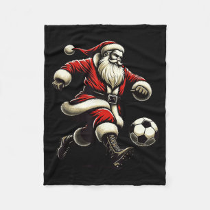 Santa Plays Soccer Srts, Xmas Christmas Women Men Fleece Blanket