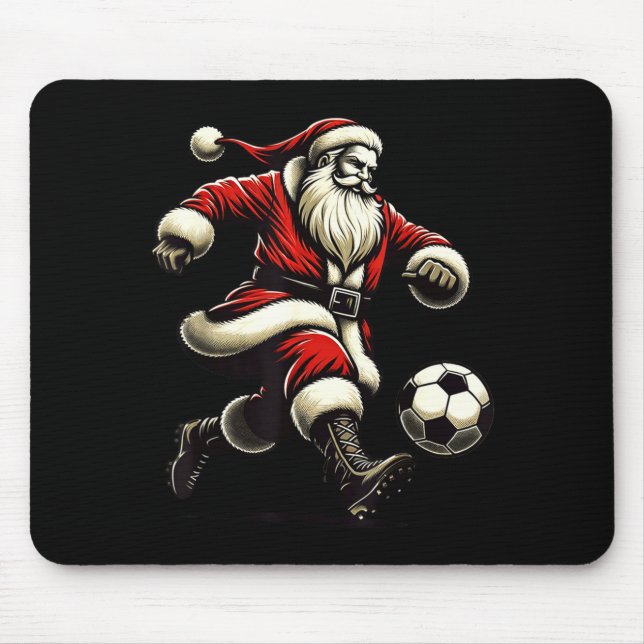 Santa Plays Soccer Srts, Xmas Christmas Women Men  Mouse Pad (Front)