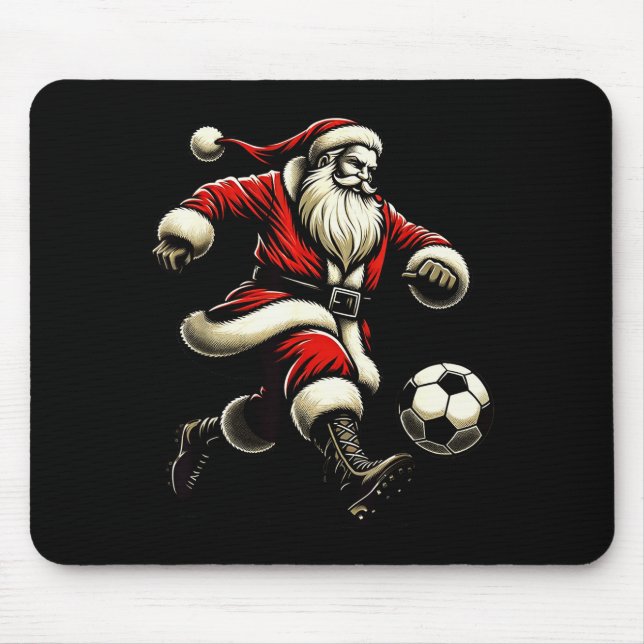 Santa Plays Soccer Srts, Xmas Christmas Women Men  Mouse Pad (Front)
