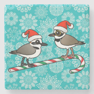 Santa Plovers Stone Coaster