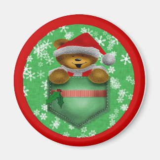 Santa Pocket Bear Magnet