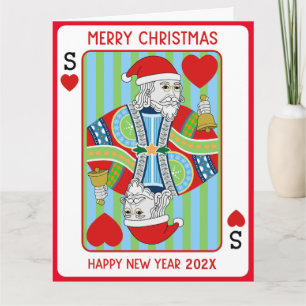 Santa Poker Christmas and Happy new year Card