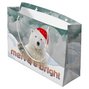 Santa Polar Bear Beary Christmas Gift Bag