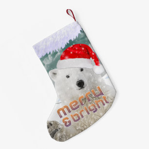 Santa Polar Bear Beary Christmas Stocking