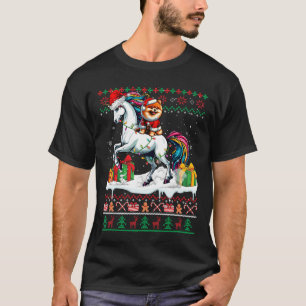 Santa Pomeranian Riding Unicorn Christmas Sweater