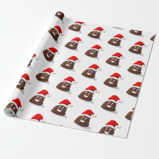 Santa Poo Emoji Gift Wrapping Paper